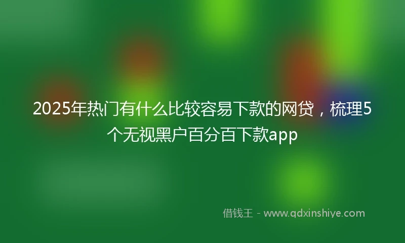 2025年热门有什么比较容易下款的网贷，梳理5个无视黑户百分百下款app