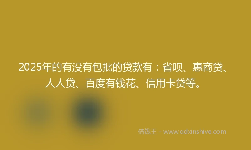 2025年的有没有包批的贷款有：省呗、惠商贷、人人贷、百度有钱花、信用卡贷等。