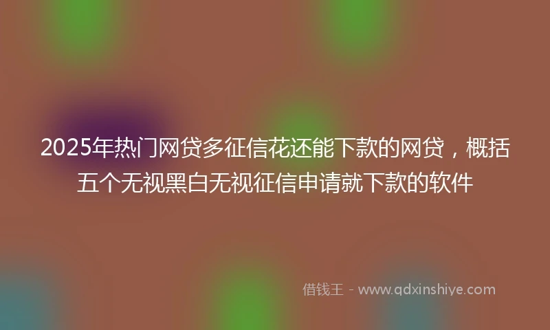 2025年热门网贷多征信花还能下款的网贷，概括五个无视黑白无视征信申请就下款的软件