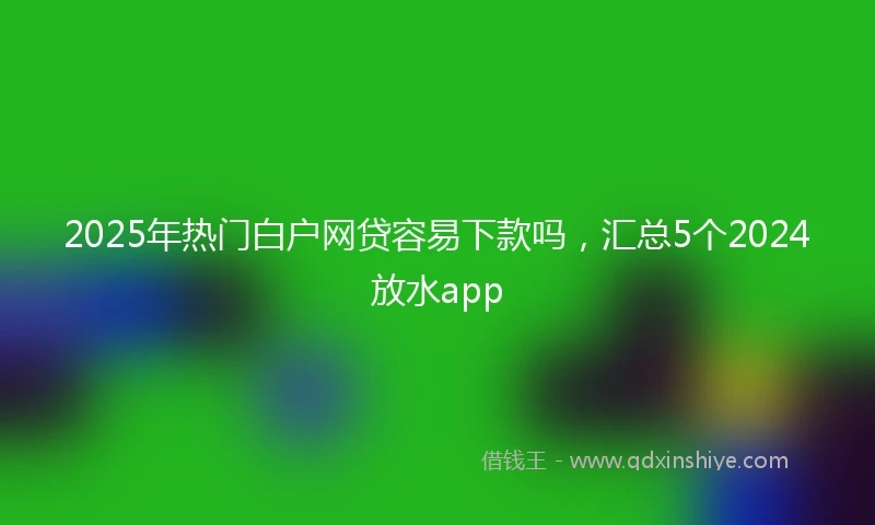 2025年热门白户网贷容易下款吗，汇总5个2024放水app