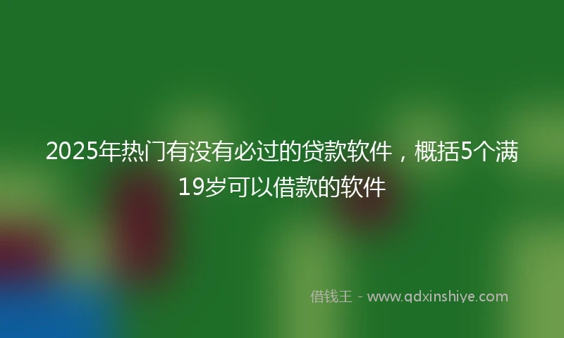 2025年热门有没有必过的贷款软件，概括5个满19岁可以借款的软件