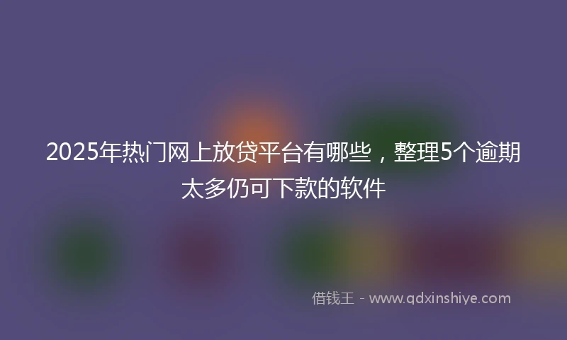 2025年热门网上放贷平台有哪些，整理5个逾期太多仍可下款的软件
