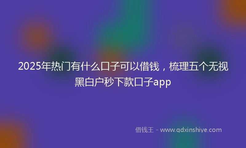 2025年热门有什么口子可以借钱，梳理五个无视黑白户秒下款口子app