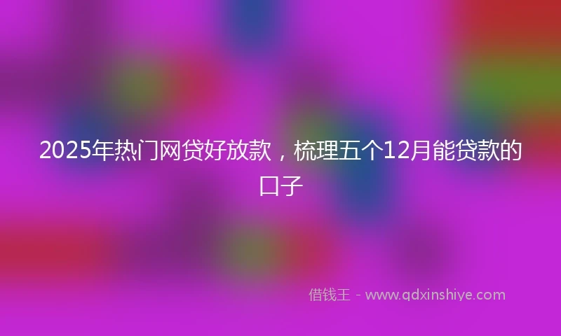 2025年热门网贷好放款，梳理五个12月能贷款的口子