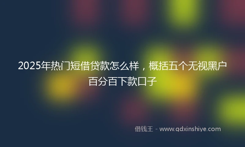 2025年热门短借贷款怎么样，概括五个无视黑户百分百下款口子