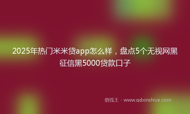 2025年热门米米贷app怎么样，盘点5个无视网黑征信黑5000贷款口子
