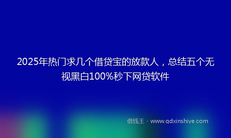 2025年热门求几个借贷宝的放款人，总结五个无视黑白100%秒下网贷软件