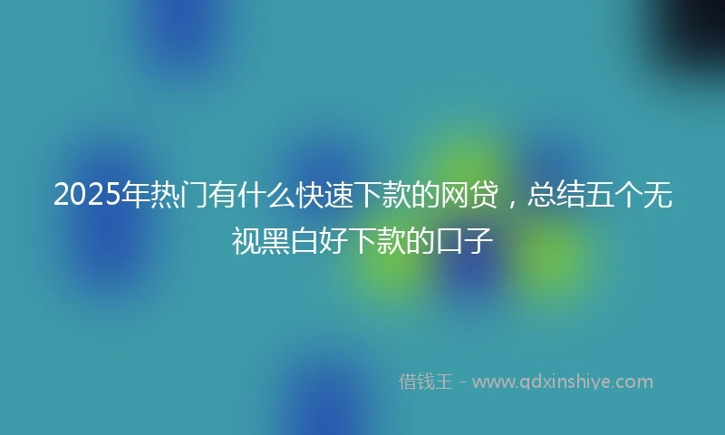 2025年热门有什么快速下款的网贷，总结五个无视黑白好下款的口子