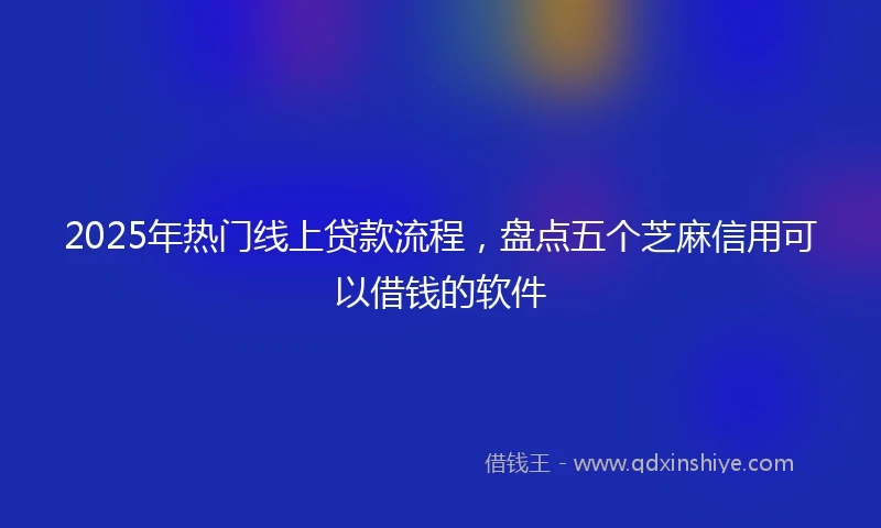 2025年热门线上贷款流程，盘点五个芝麻信用可以借钱的软件