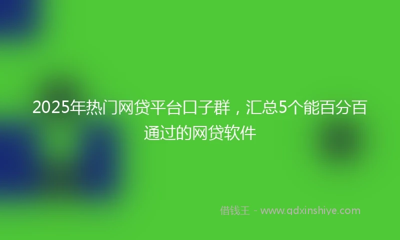 2025年热门网贷平台口子群，汇总5个能百分百通过的网贷软件