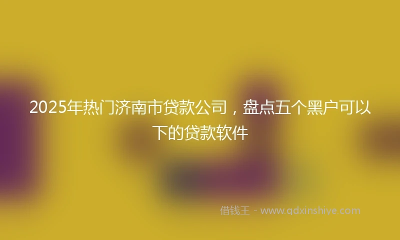 2025年热门济南市贷款公司，盘点五个黑户可以下的贷款软件