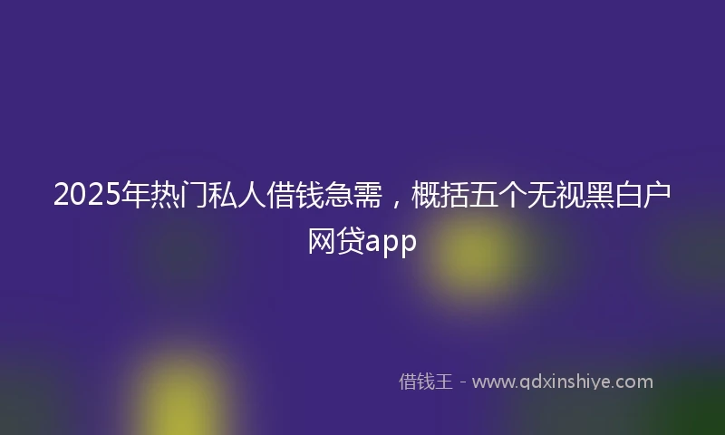 2025年热门私人借钱急需，概括五个无视黑白户网贷app