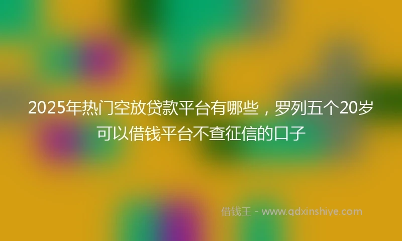 2025年热门空放贷款平台有哪些，罗列五个20岁可以借钱平台不查征信的口子