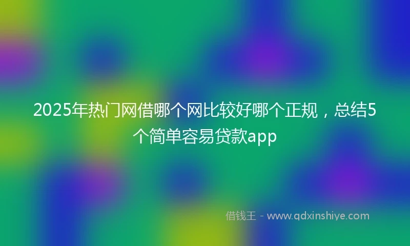 2025年热门网借哪个网比较好哪个正规，总结5个简单容易贷款app