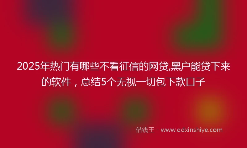 2025年热门有哪些不看征信的网贷,黑户能贷下来的软件，总结5个无视一切包下款口子