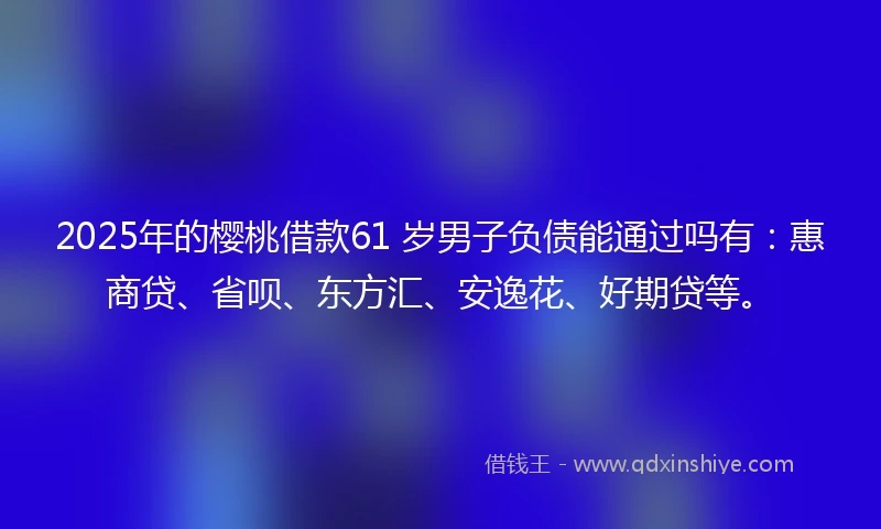 2025年的樱桃借款61 岁男子负债能通过吗有：惠商贷、省呗、东方汇、安逸花、好期贷等。