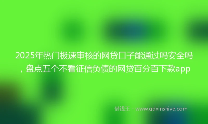 2025年热门极速审核的网贷口子能通过吗安全吗，盘点五个不看征信负债的网贷百分百下款app
