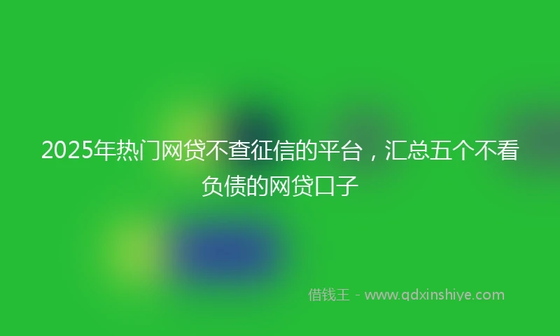 2025年热门网贷不查征信的平台，汇总五个不看负债的网贷口子