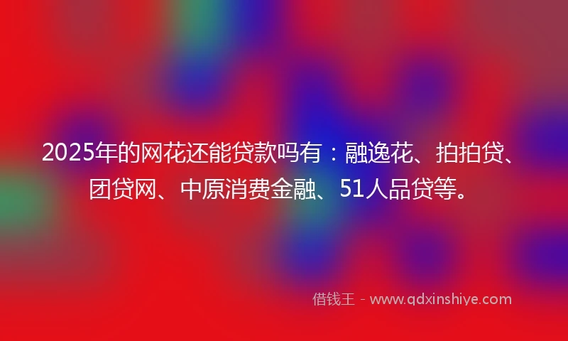 2025年的网花还能贷款吗有：融逸花、拍拍贷、团贷网、中原消费金融、51人品贷等。