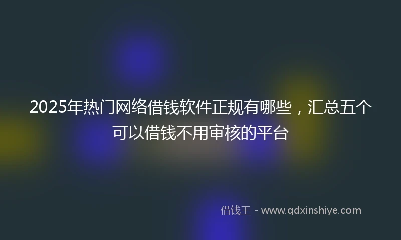 2025年热门网络借钱软件正规有哪些，汇总五个可以借钱不用审核的平台