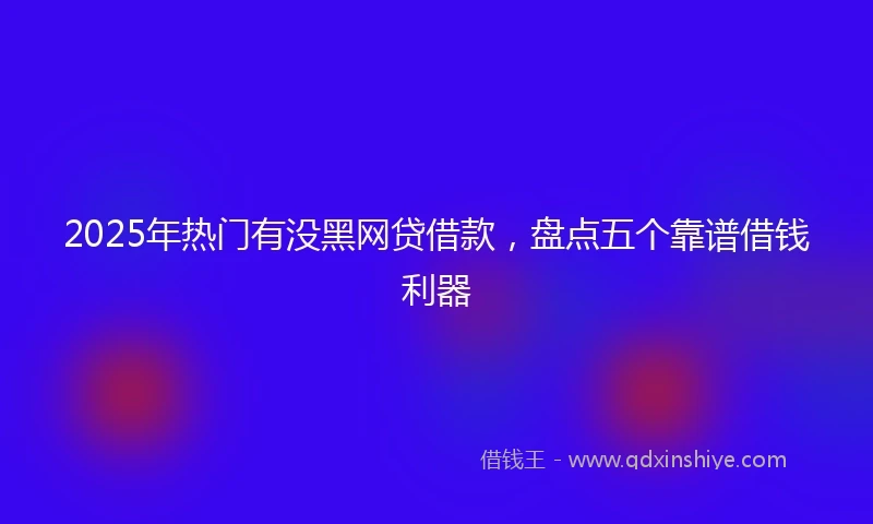 2025年热门有没黑网贷借款，盘点五个靠谱借钱利器