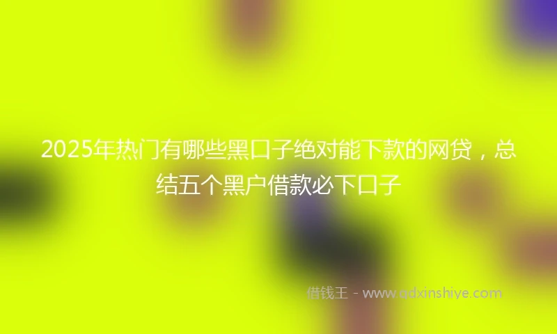 2025年热门有哪些黑口子绝对能下款的网贷，总结五个黑户借款必下口子