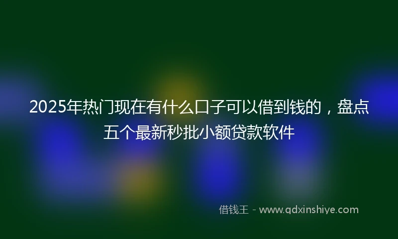 2025年热门现在有什么口子可以借到钱的，盘点五个最新秒批小额贷款软件