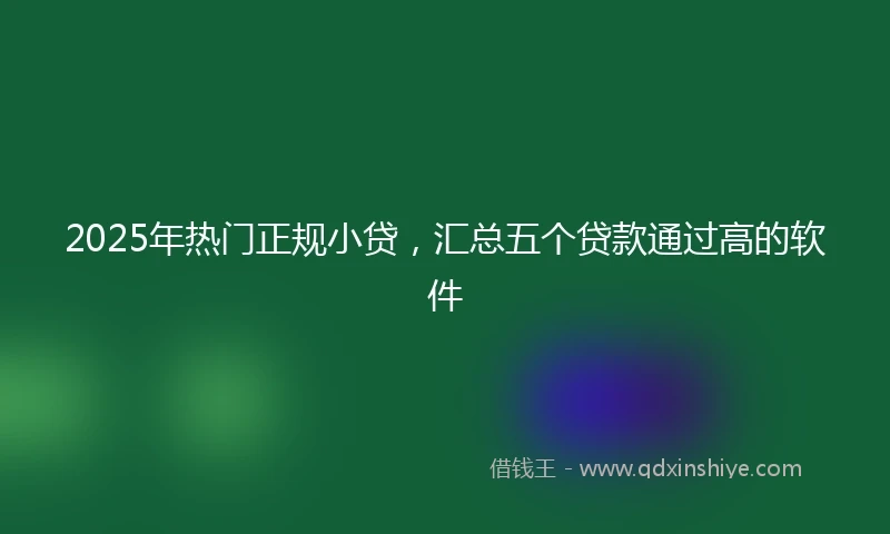 2025年热门正规小贷，汇总五个贷款通过高的软件