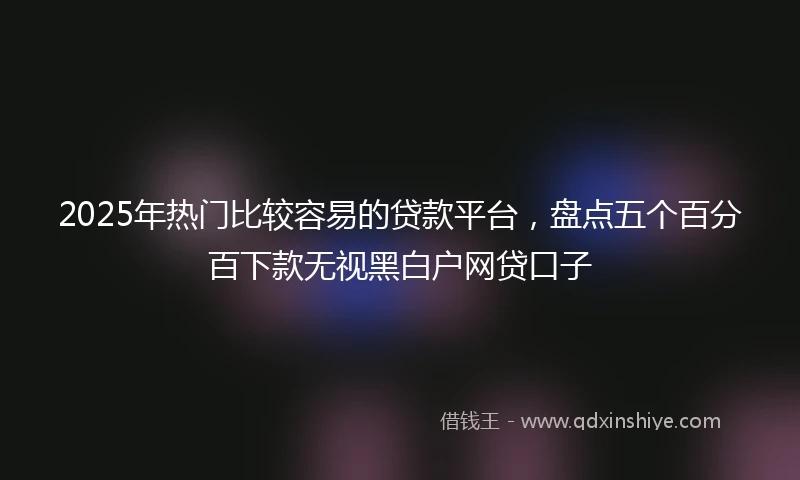 2025年热门比较容易的贷款平台，盘点五个百分百下款无视黑白户网贷口子