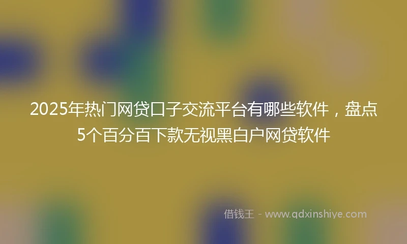 2025年热门网贷口子交流平台有哪些软件，盘点5个百分百下款无视黑白户网贷软件