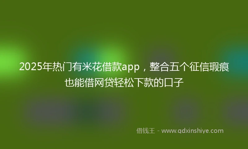 2025年热门有米花借款app，整合五个征信瑕疵也能借网贷轻松下款的口子