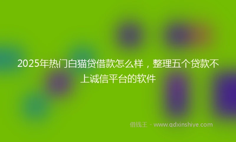 2025年热门白猫贷借款怎么样，整理五个贷款不上诚信平台的软件