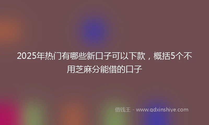 2025年热门有哪些新口子可以下款，概括5个不用芝麻分能借的口子