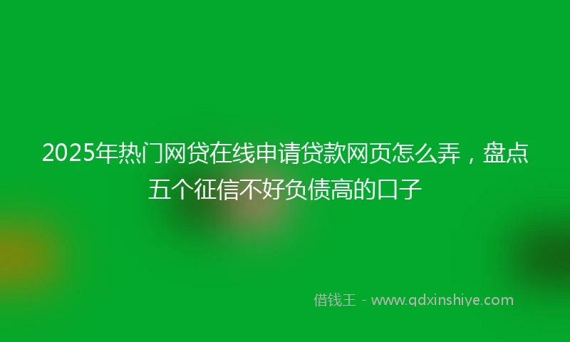2025年热门网贷在线申请贷款网页怎么弄，盘点五个征信不好负债高的口子