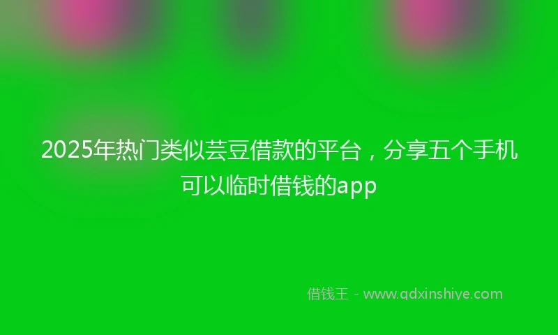 2025年热门类似芸豆借款的平台，分享五个手机可以临时借钱的app