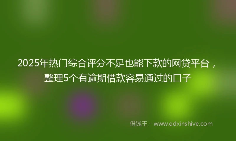 2025年热门综合评分不足也能下款的网贷平台，整理5个有逾期借款容易通过的口子
