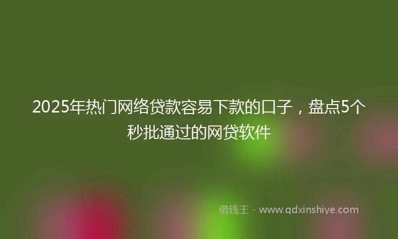 2025年热门网络贷款容易下款的口子，盘点5个秒批通过的网贷软件