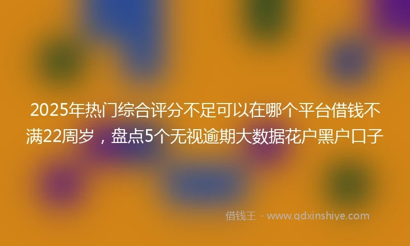 2025年热门综合评分不足可以在哪个平台借钱不满22周岁，盘点5个无视逾期大数据花户黑户口子