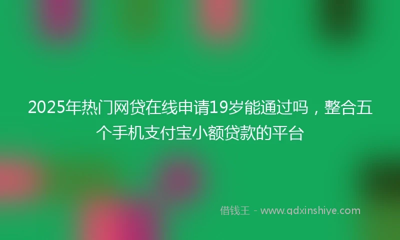 2025年热门网贷在线申请19岁能通过吗，整合五个手机支付宝小额贷款的平台