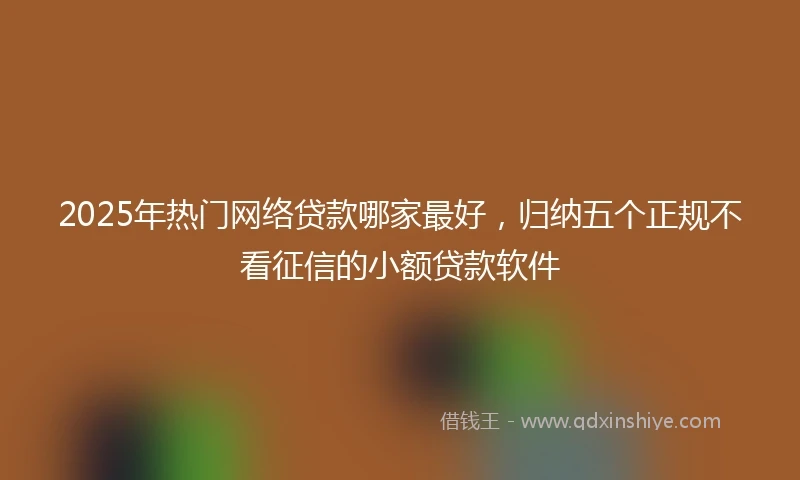 2025年热门网络贷款哪家最好，归纳五个正规不看征信的小额贷款软件