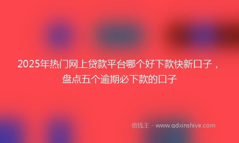 2025年热门网上贷款平台哪个好下款快新口子，盘点五个逾期必下款的口子