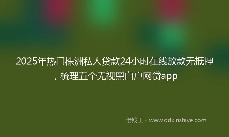 2025年热门株洲私人贷款24小时在线放款无抵押，梳理五个无视黑白户网贷app