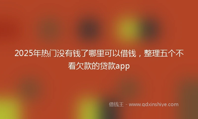 2025年热门没有钱了哪里可以借钱，整理五个不看欠款的贷款app