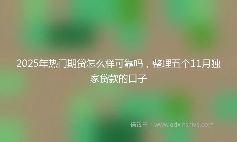 2025年热门期贷怎么样可靠吗，整理五个11月独家贷款的口子