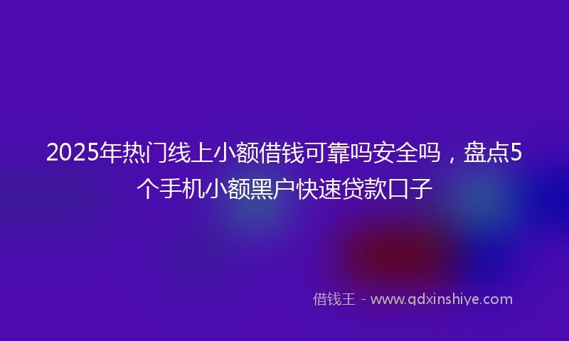 2025年热门线上小额借钱可靠吗安全吗，盘点5个手机小额黑户快速贷款口子