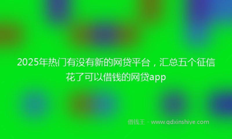 2025年热门有没有新的网贷平台，汇总五个征信花了可以借钱的网贷app