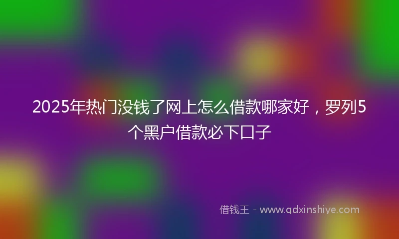 2025年热门没钱了网上怎么借款哪家好，罗列5个黑户借款必下口子