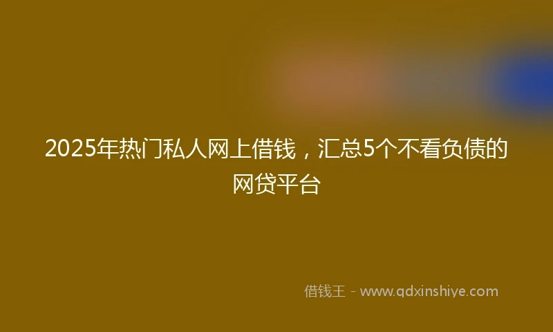 2025年热门私人网上借钱，汇总5个不看负债的网贷平台