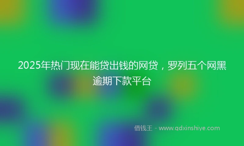2025年热门现在能贷出钱的网贷，罗列五个网黑逾期下款平台