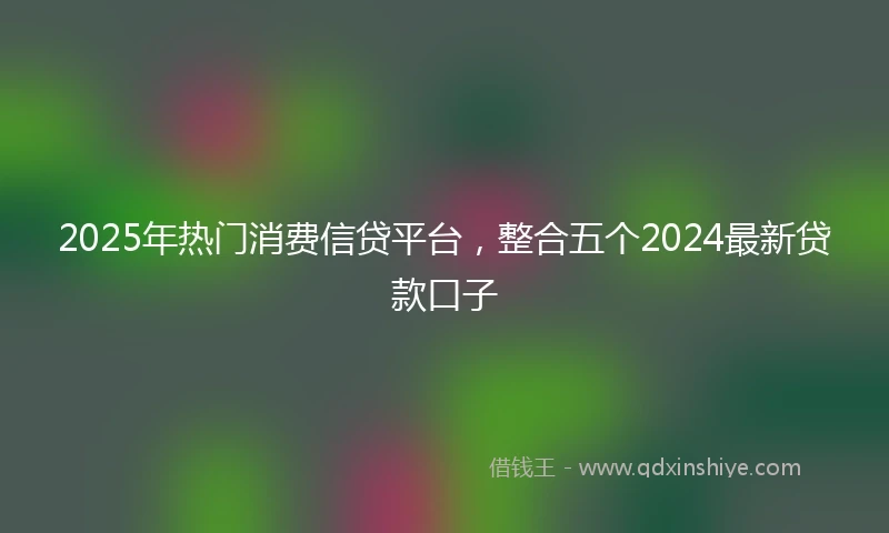 2025年热门消费信贷平台，整合五个2024最新贷款口子